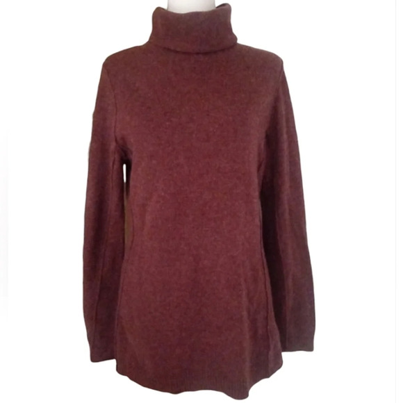 J. Jill Sweaters - J. Jill Light Burgundy Wool Cashmere Turtleneck Sweater Italian Yarn Size Medium